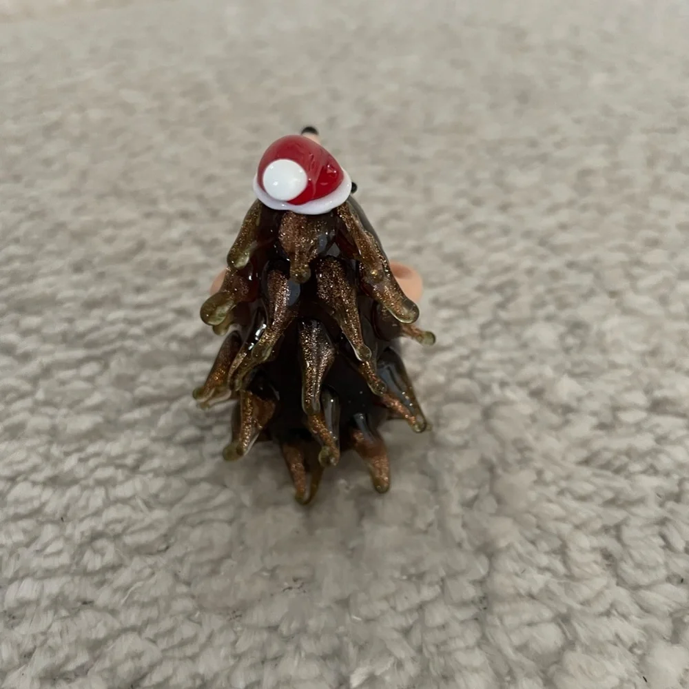 SET OF 2 PIER 1 IMPORTS TINY BLOWN GLASS CHRISTMAS HEDGEHOG DECOR NWTSET OF 2